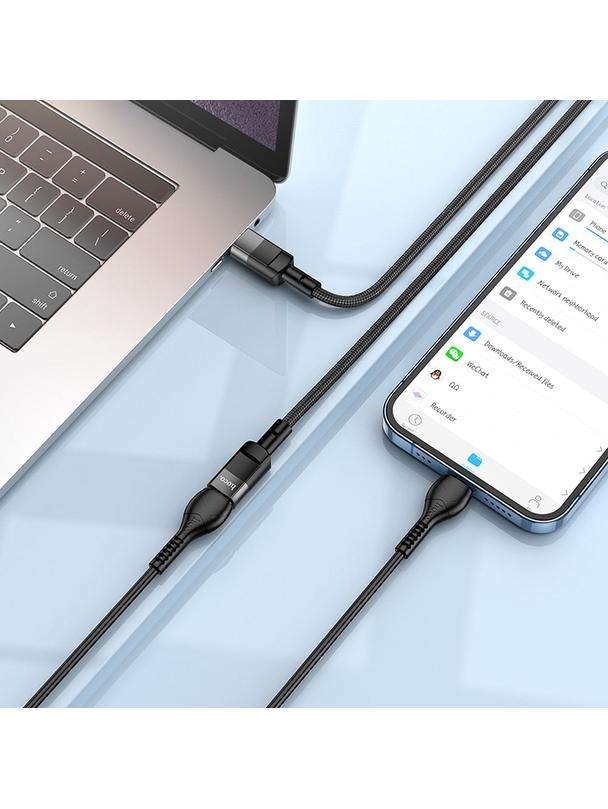 Adapter OTG USB C do USB C Hoco 3A 1,2 m U107 czarna