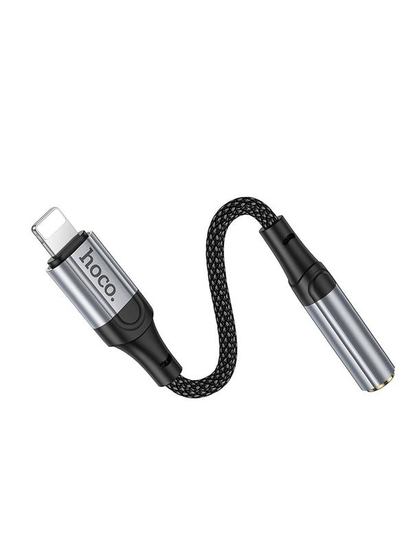 Adapter AUX Lightning do Jack 3,5 mm Hoco 0,12 m LS36A szary