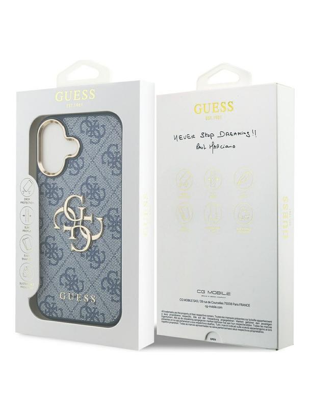 GUESS futerał do IPHONE 17 GUHCP17S4GMGCBL (PU W/ Big 4G Classic Logo) złoto niebieski