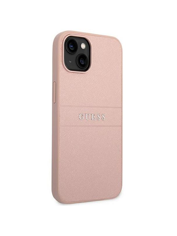 GUESS futerał do IPHONE 14 Plus GUHCP14MPSASBPI (Saffiano With Metal Logo) różowy