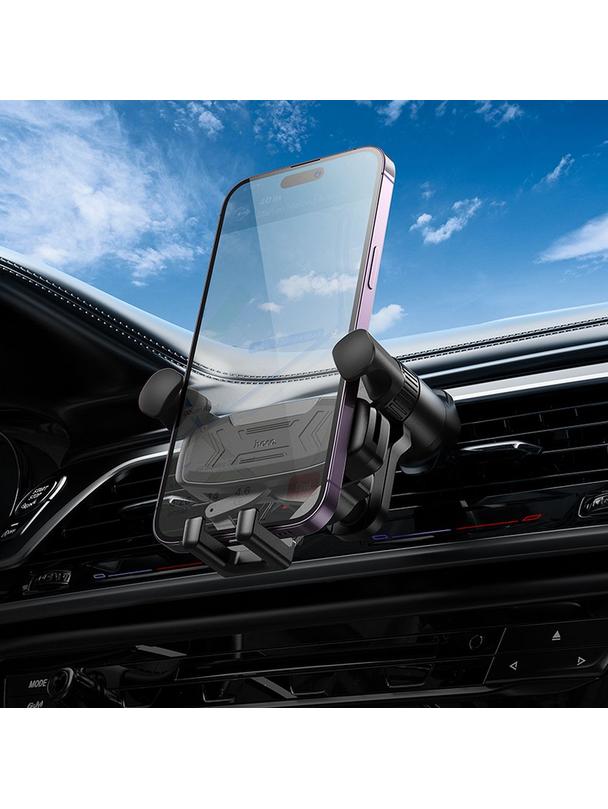 Uchwyt na telefon do samochodu grawitacyjny Hoco do kratki H66 czarny