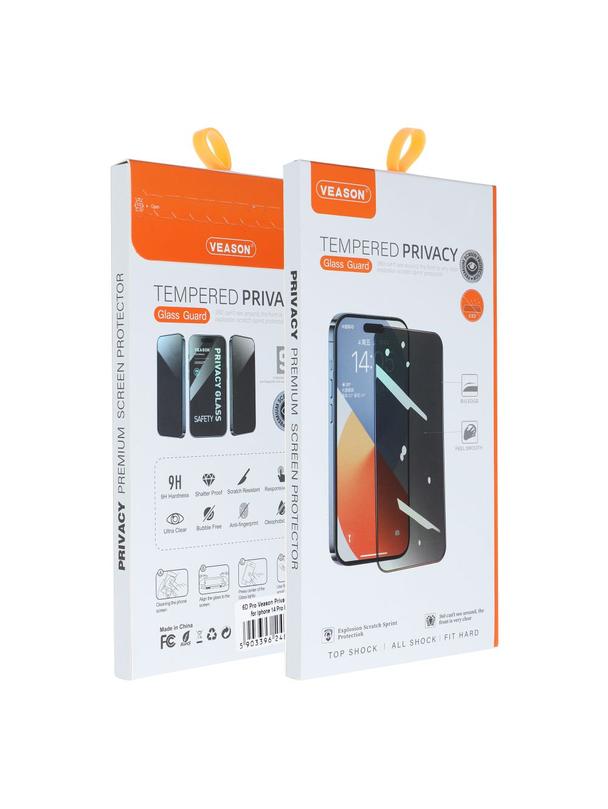 Szkło Hartowane 6D Pro Veason Privacy Glass - do Iphone 15 Plus czarny