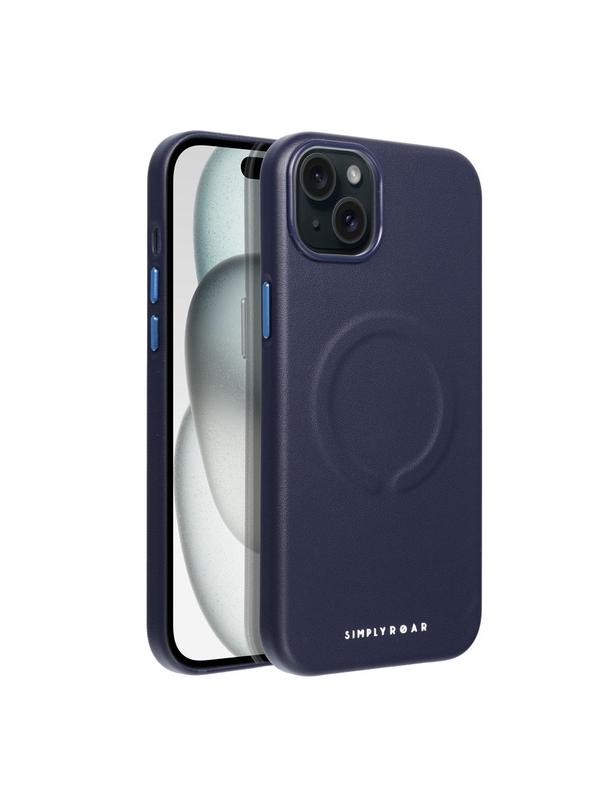 ROAR futerał LEATHER MAG kompatybilny z MagSafe do IPHONE 15 Plus Granatowy