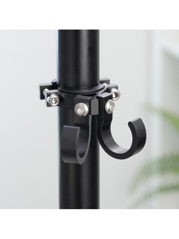 Hak uchwyt na zakupy podwójny do roweru / hulajnogi aluminiowy FS366-005 czarny