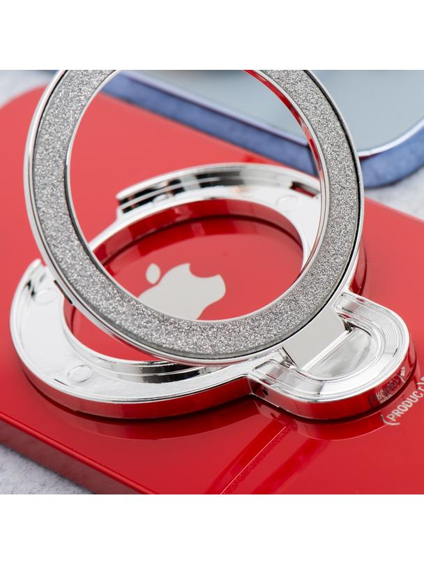 Stojak na telefon CIRCLE GLITTER - naklejany - srebrny