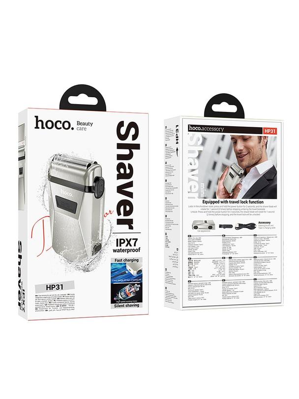 Maszynka do golenia Hoco z podwójnymi ostrzami IPX7 HP31 srebrna