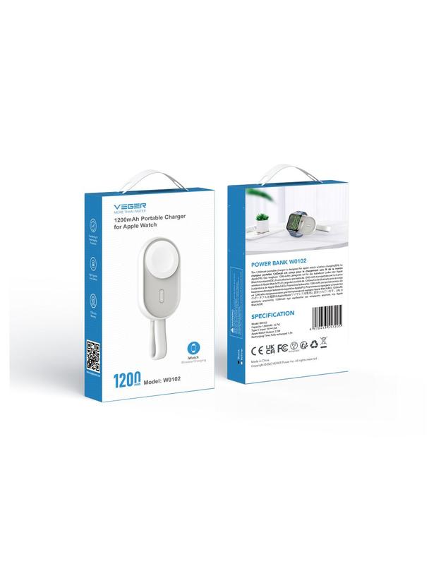 Powerbank do Apple Watch Veger (W0102) 1200 mAh Pomme biały