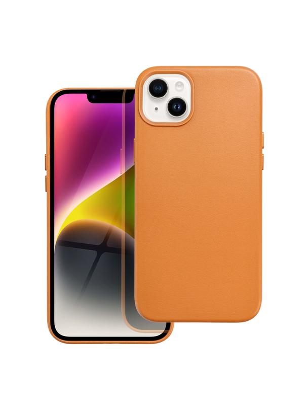 Futerał LEATHER MAG COVER kompatybilny z MagSafe do IPHONE 14 Plus pomarańczowy