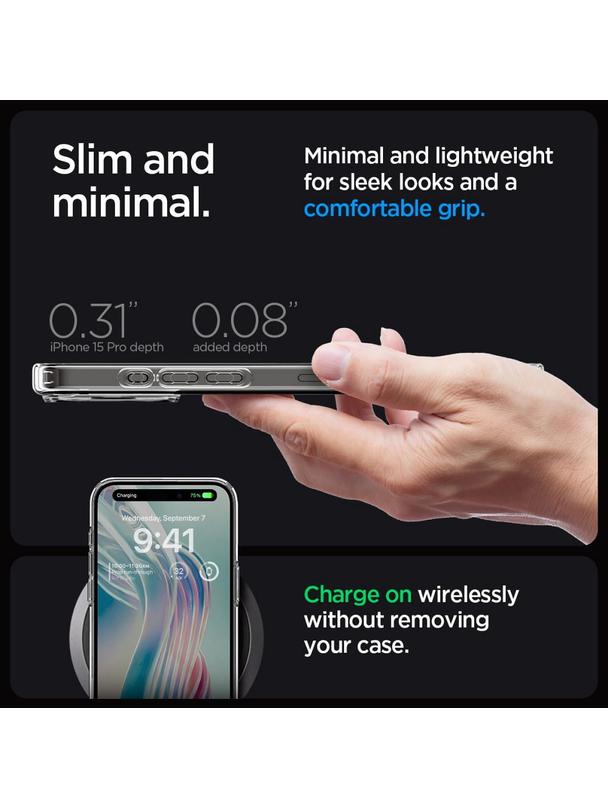 SPIGEN futerał ULTRA HYBRID do IPHONE 15 Pro frost clear