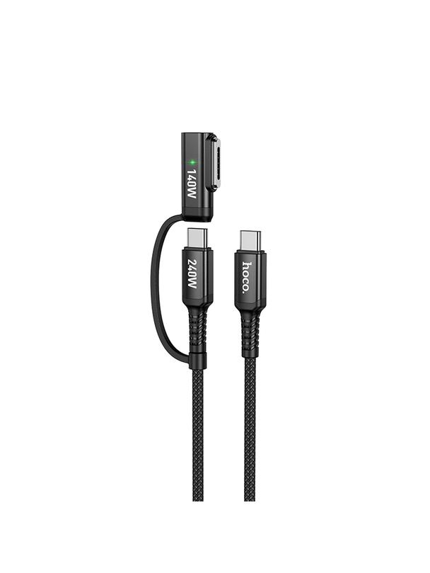 Kabel 2w1 USB C do USB C / Mag3 Hoco 240W 1,8 m U142 czarny