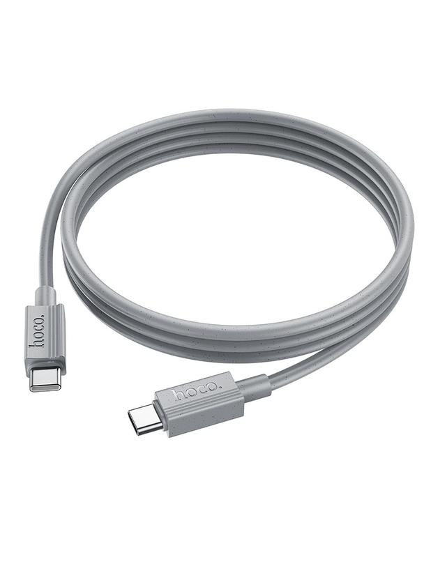 Kabel USB C do USB C Hoco 3A 60W 1 m X107 szary