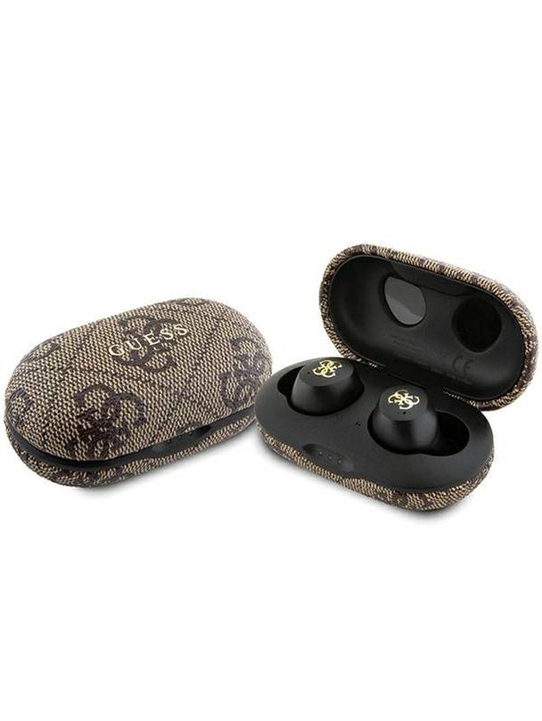 GUESS słuchawki bezprzewodowe bluetooth TWS ENC + stacja dokująca GUTWSP4EGW (4G Metal) brązowe