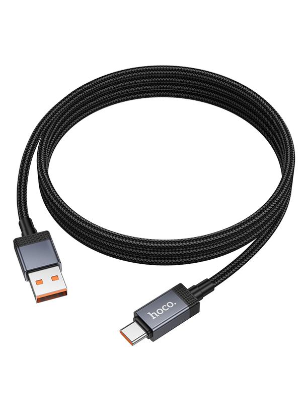 Kabel USB A do USB C Hoco 5A z wyświetlaczem 1 m X118 czarny