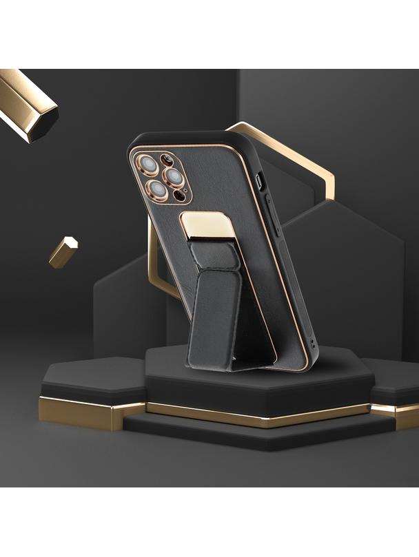 Futerał LEATHER CASE KICKSTAND do SAMSUNG A25 5G czarny