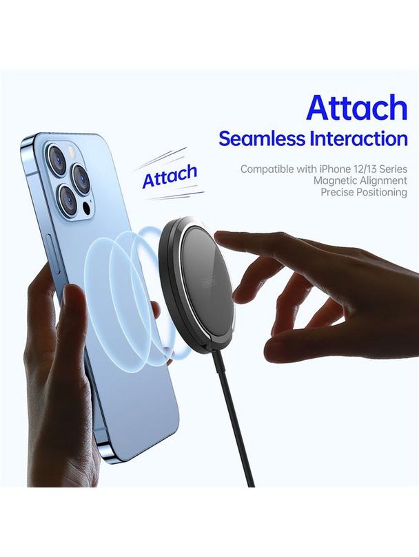 DUZZONA W1 - ładowarka indukcyjna kompatybilna z MagSafe 15W czarna