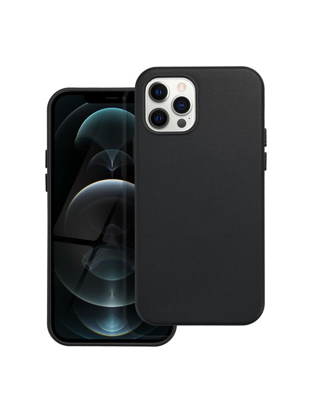 Futerał LEATHER MAG COVER kompatybilny z MagSafe do IPHONE 12 Pro czarny