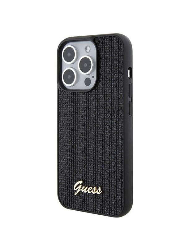 GUESS futerał do IPHONE 15 Pro GUHCP15LPMSDGSK (Disco Script Metal) czarny