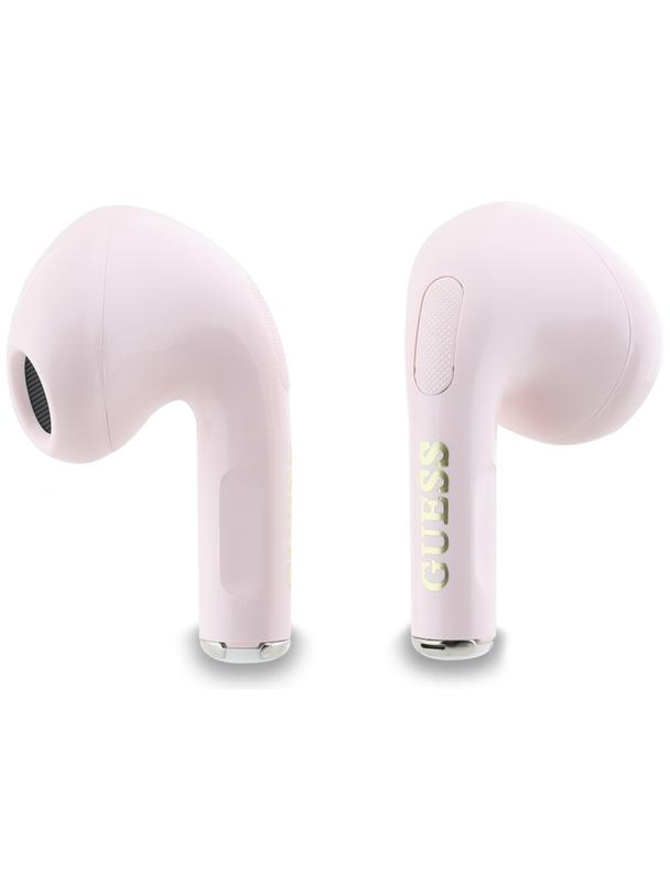 Słuchawki bezprzewodowe douszne Guess TWS Effect Printed Classic Logo & Charm różowe