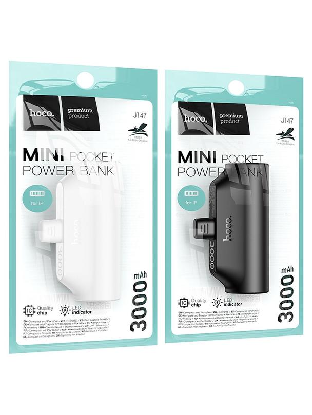Powerbank Hoco 3000 mAh z wbudowanym złączem Lightning J147 biały