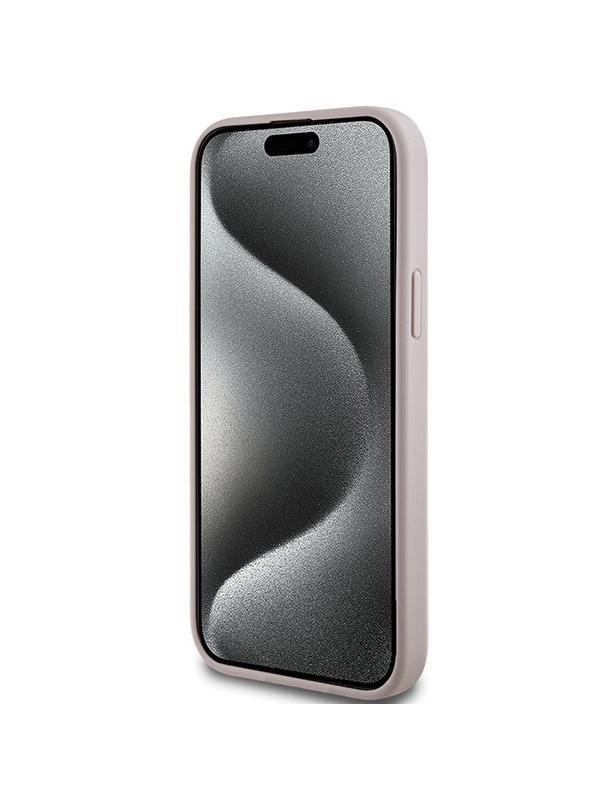 GUESS futerał do IPHONE 15 kompatybilny z MagSafe GUHMP15SG4GFRP (4G Ring classic logo) różowy
