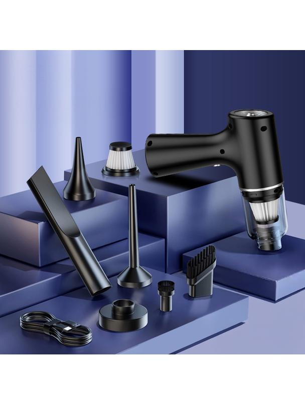 Odkurzacz samochodowy bezprzewodowy z zestawem końcówek 4000pa 1500 mAh czarny