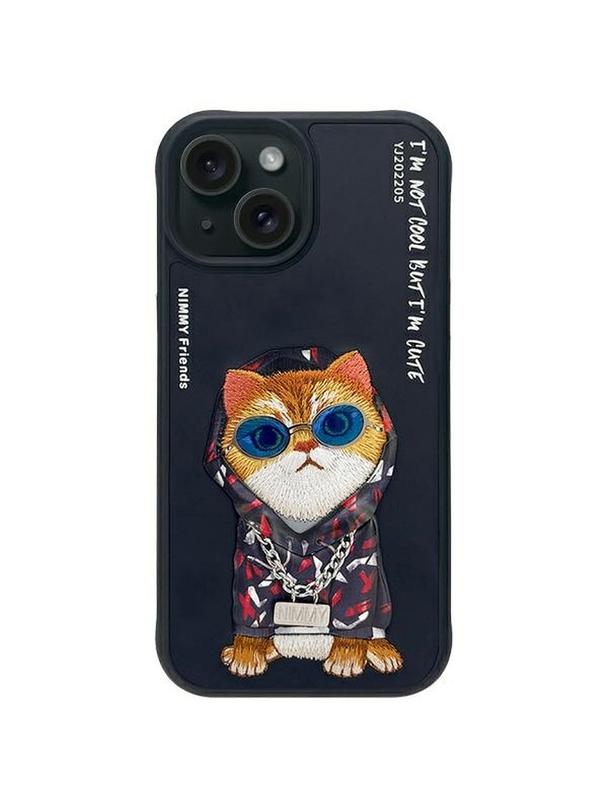 NIMMY futerał GLASSES COOL CAT do IPHONE 15 czarny