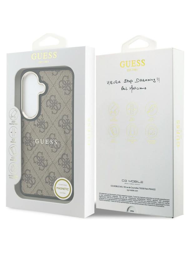 GUESS futerał do SAMSUNG S26 Plus GUHMS26MP4MSEGCW (4G Embossed Ring MagSafe) brązowy