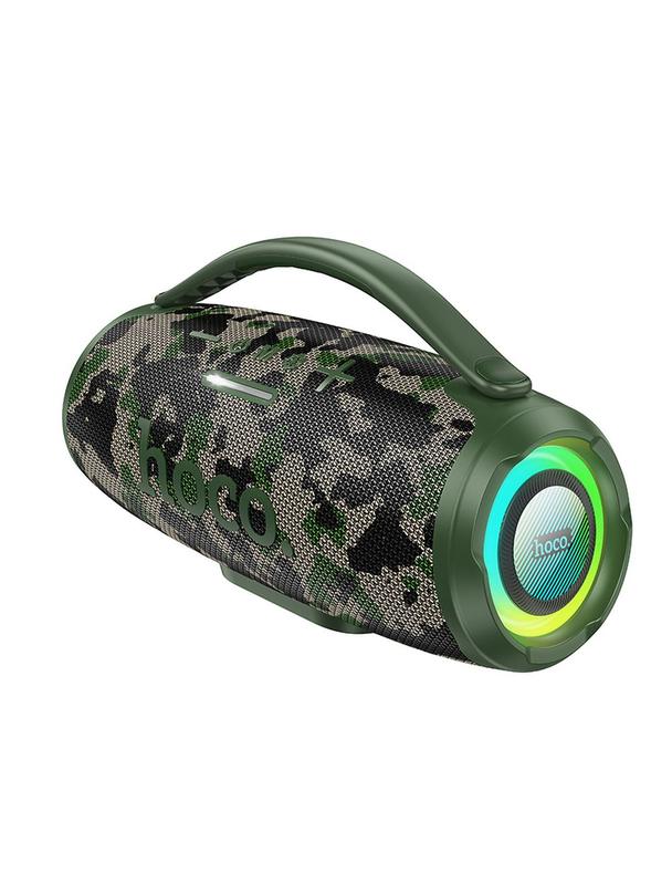 Głośnik bluetooth LED 2 x 15W 4h Hoco HA4 MINI zielony kamuflaż