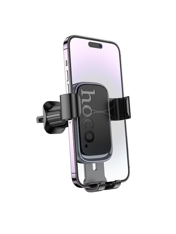 Uchwyt na telefon do samochodu grawitacyjny Hoco do kratki H80 czarno szary