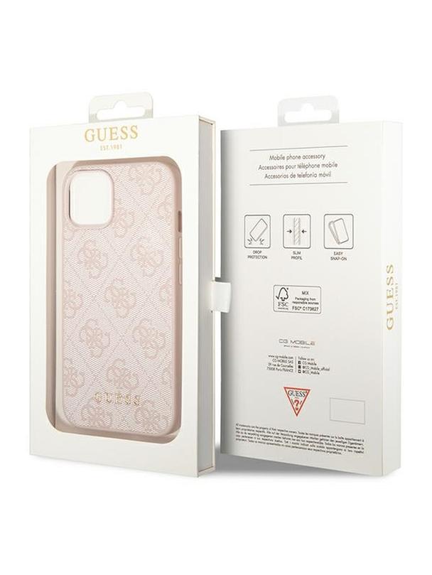 GUESS futerał do IPHONE 14 GUHCP14SG4GFPI (4G Gold Logo) różowy