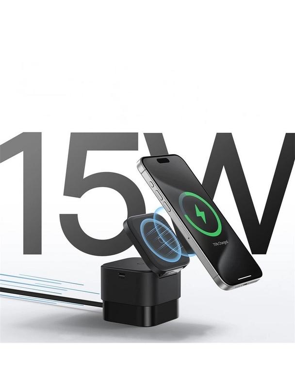 BASEUS ładowarka indukcyjna 2w1 kompatybilna z MagSafe 3A 20W BS-W531 czarna