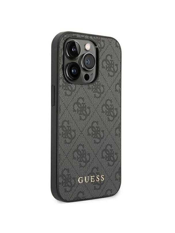 GUESS futerał do IPHONE 14 Pro GUHCP14LG4GFGR (4G Gold Logo) szary