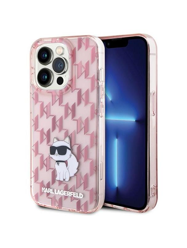 KARL LAGERFELD futerał do IPHONE 15 Pro Max KLHCP15XHNCMKLP (Monogram) różowy