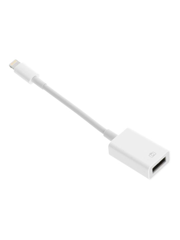 Adapter OTG USB A (żeński) do Lightning (męski) biały