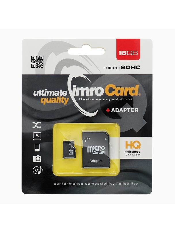 IMRO karta pamięci microSD 16GB 100MB/s class 10 UHS I z adapterem SD