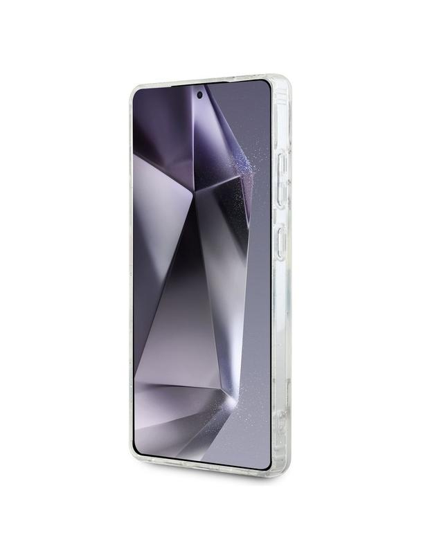 GUESS futerał do SAMSUNG S25 Ultra GUHMS25LHFLPEDH (Magnetic IML Metal Glitter Flowers Triangle) biały