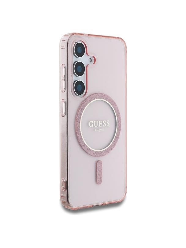 GUESS futerał do SAMSUNG S25 GUHMS25SHFGEREP (Magnetic IML Glitter Circle) różowy