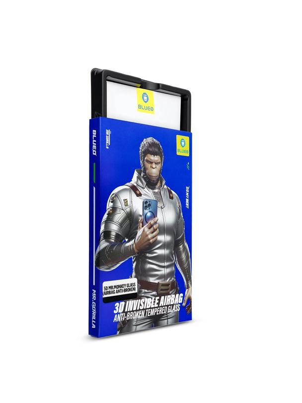 Szkło Hartowane 5D Mr. Monkey Glass - Apple iPhone 15 czarny (Airbag Anti-broken)