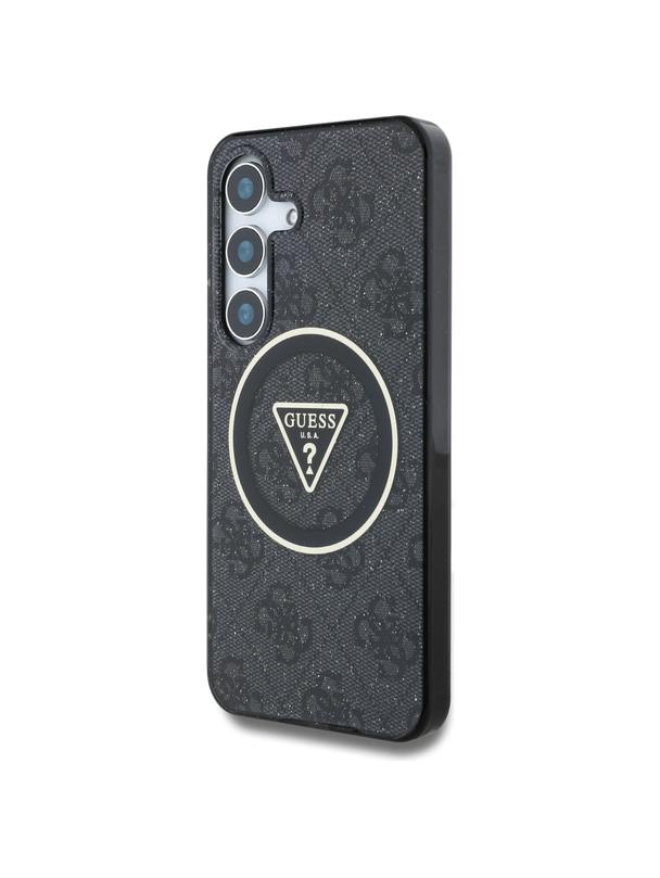 GUESS futerał do SAMSUNG S25 GUHMS25SHG4PRTGK (Magnetic IML Metal Glitter 4G Circle Triangle) czarny