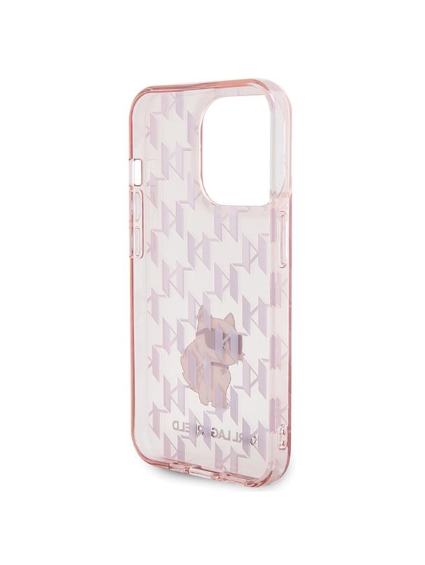 KARL LAGERFELD futerał do IPHONE 15 Pro Max KLHCP15XHNCMKLP (Monogram) różowy