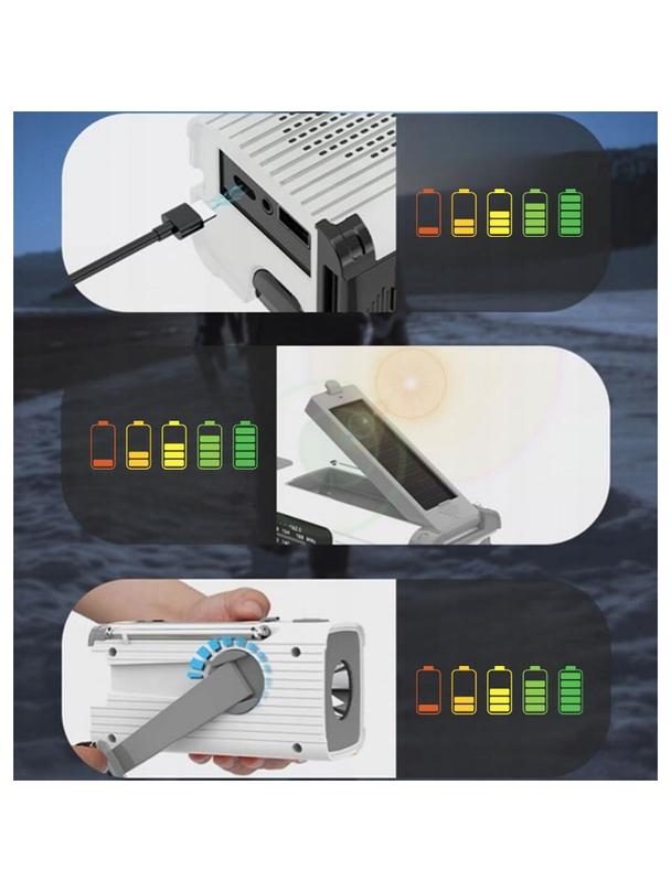 PRISTAR radio FM z latarką 4000 mAh YX318 czerwone