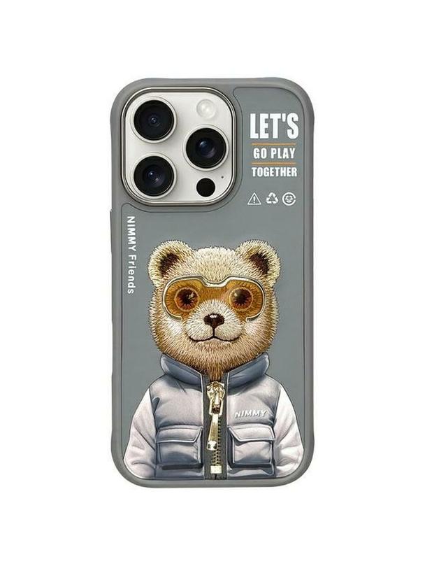 NIMMY futerał COOL&CUTE 2.0 Bear do IPHONE 16 Pro szary