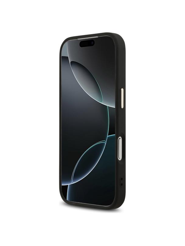 GUESS futerał do IPHONE 17 Pro GUHCP17LHG4SGCK (Fixed Glitter Big 4G Metal Frame) czarny