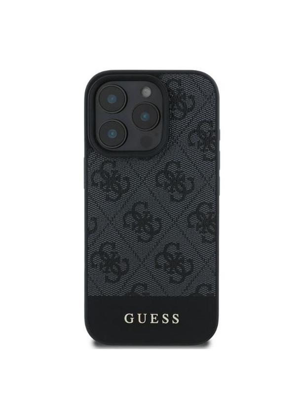GUESS futerał do IPHONE 16 Pro GUHCP16LG4GLGR (PC/TPU 4G PU Bottom Stripe) szary