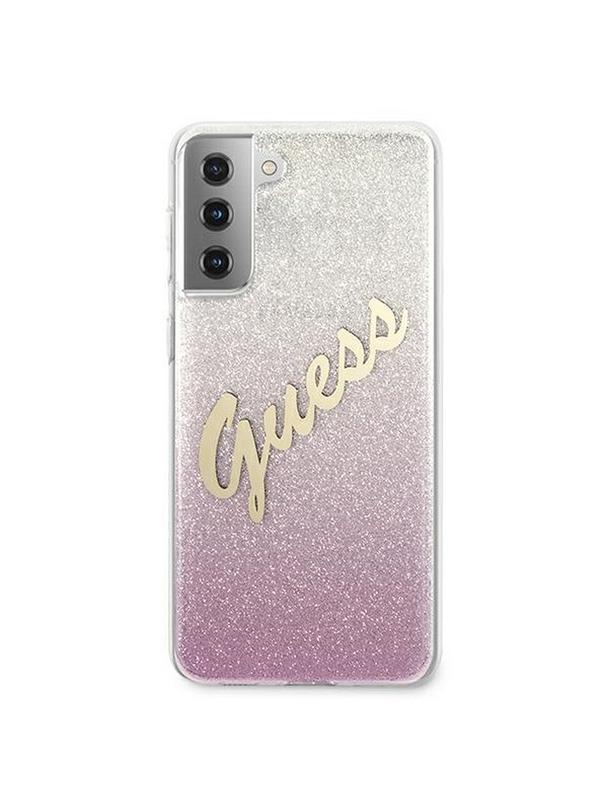GUESS futerał do SAMSUNG S21 Plus GUHCS21MPCUGLSPI (Glitter Gradient Script) różowy