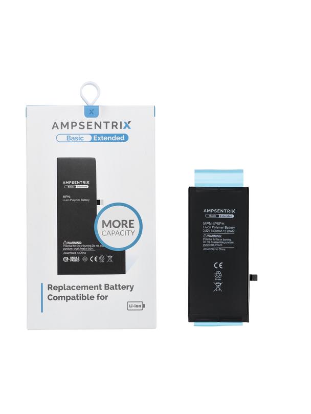 AmpSentrix Basic bateria do iPhone 8 Plus (zwiększona pojemność 3400 mAh)