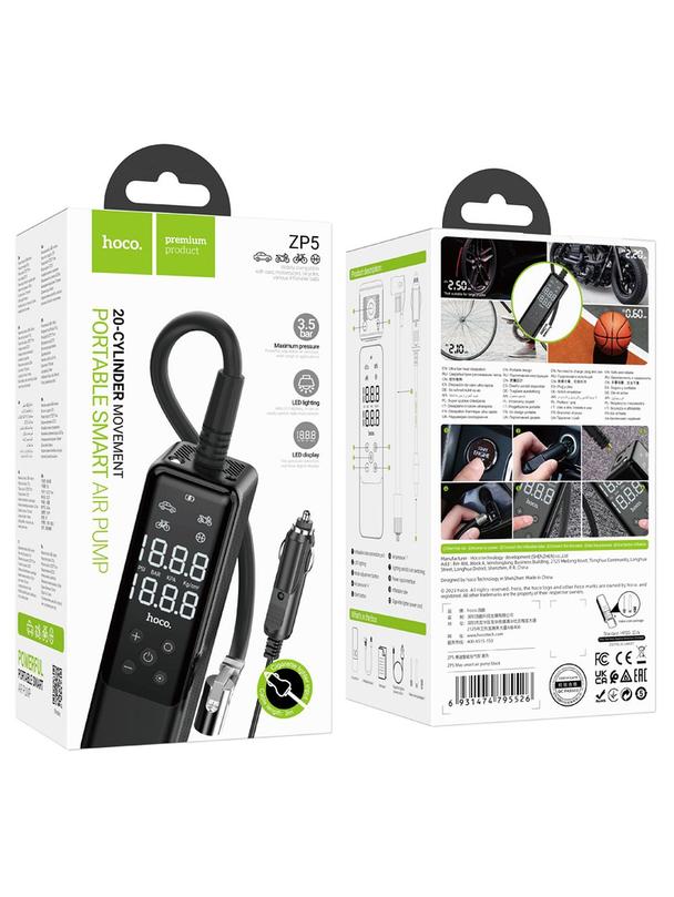 Kompresor samochodowy Hoco ZP5 czarny
