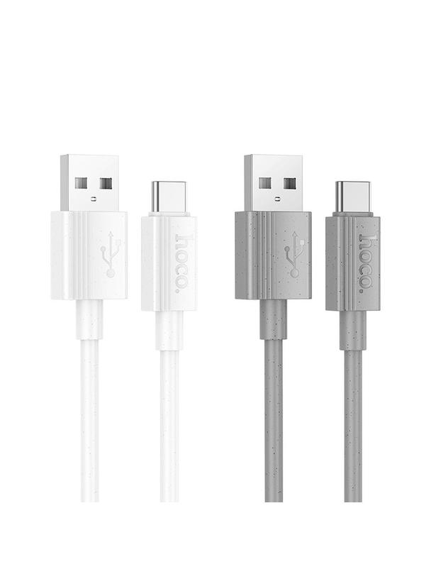 Kabel USB A do USB C Hoco 3A 1 m X107 szary