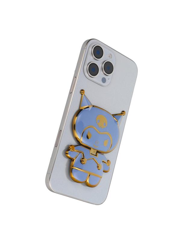 Stojak na telefon LALKA - naklejany - niebieski