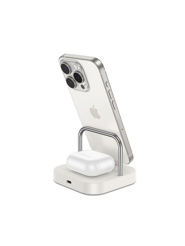 Ładowarka indukcyjna Hoco 3w1 3A 5W kompatybilna z Apple Watch CQ16A biała